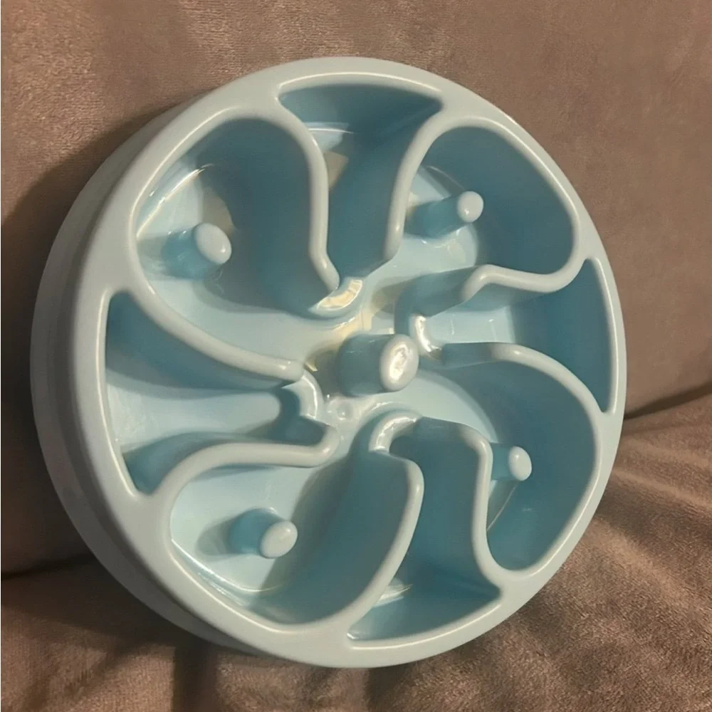 Slow Feeder Dog Bowl for Safe Eating. Blue 8